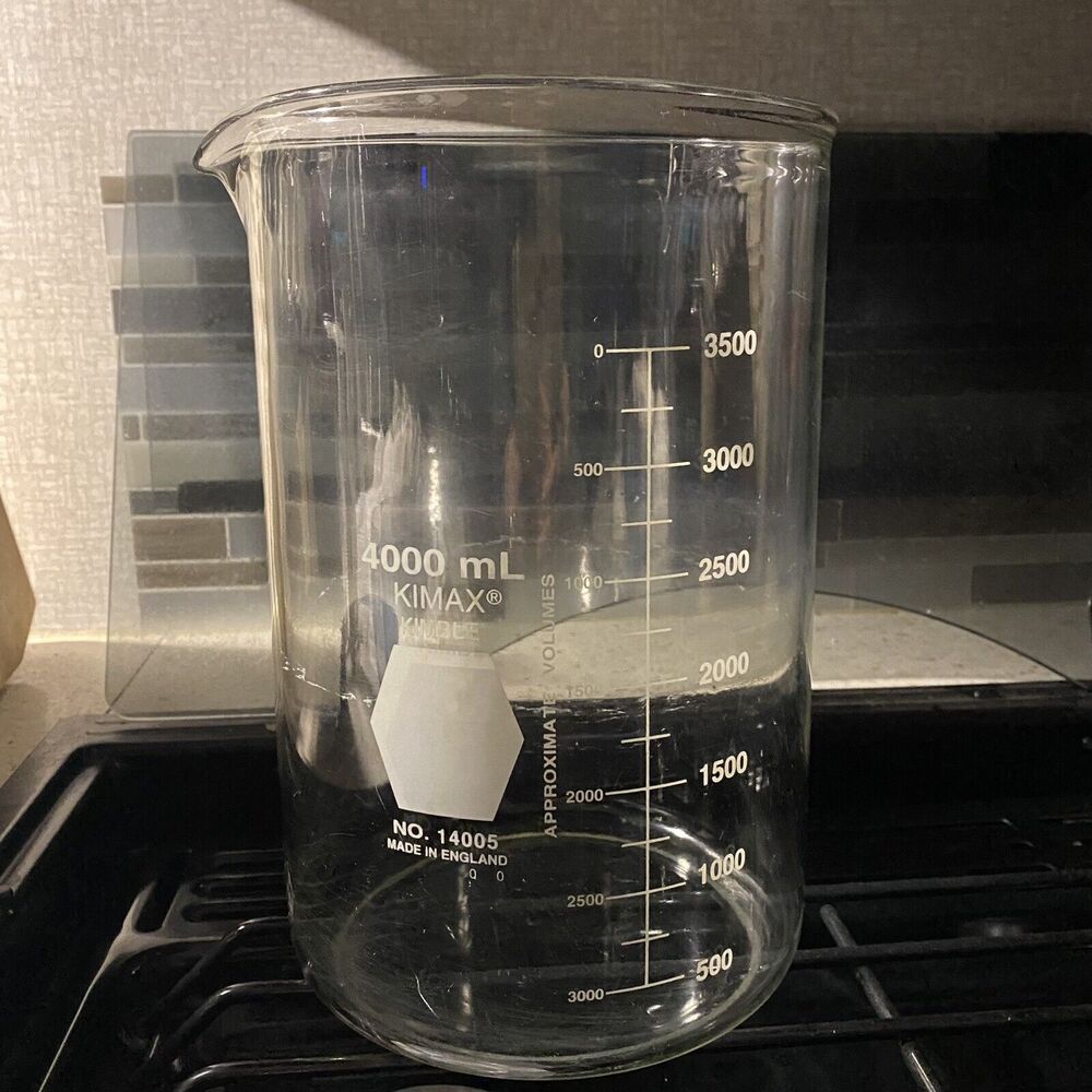 KIMBLE KIMAX 14000-4000 Beaker, Low‎ Form, Glass, 4000mL, PK6